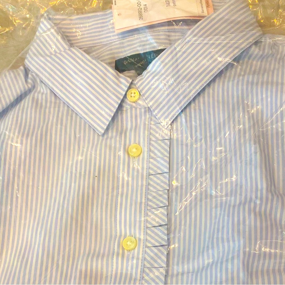 NWT J.Crew Long Sleeve Button Down w/Ruffle